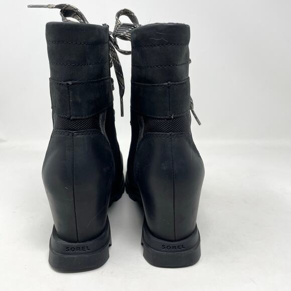 Sorel Joan Of Arctic Wedge III Lexie Boots Black Waterproof Lace Up Ankle 7.5 - Picture 8 of 17